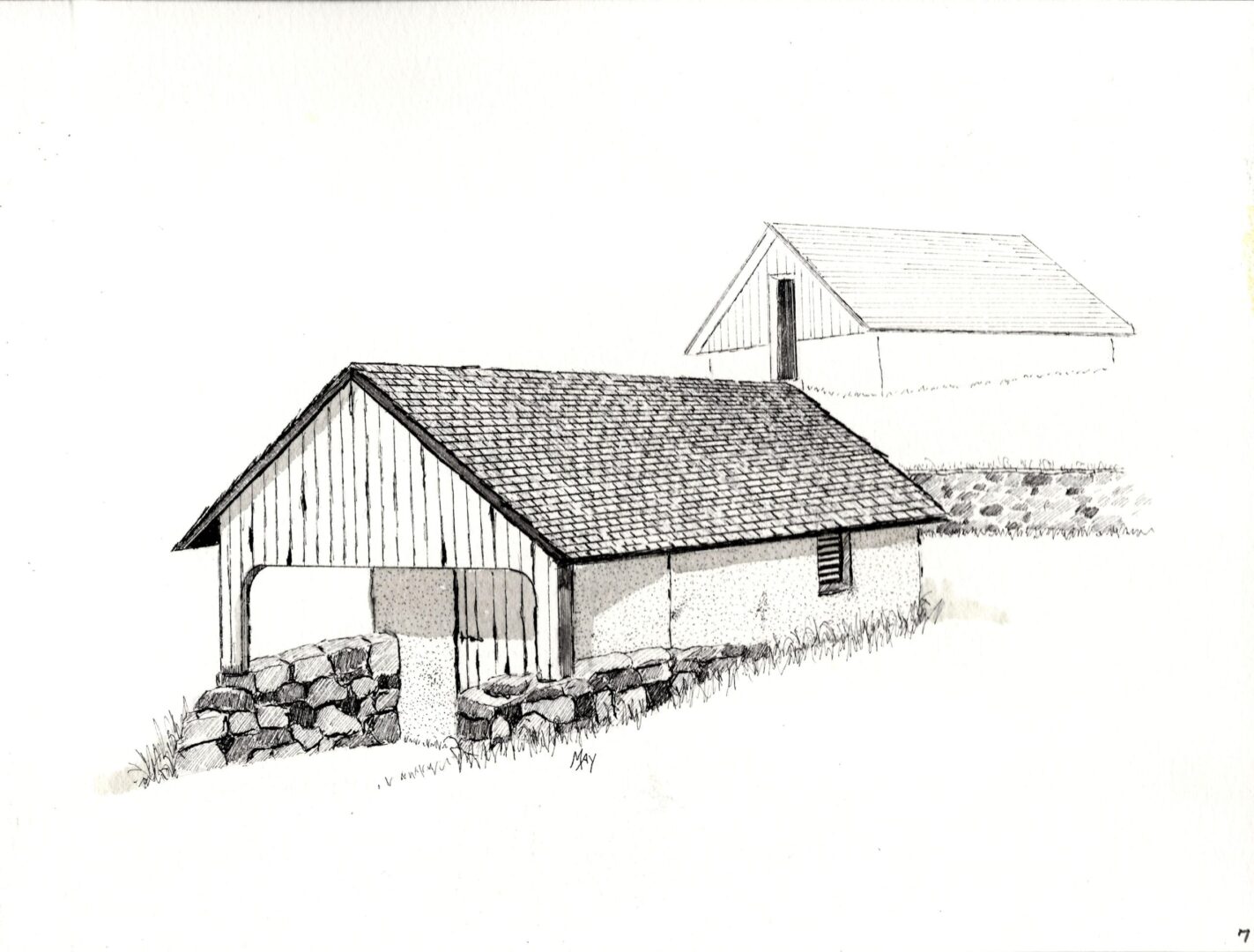 Drawing of two small residential properties