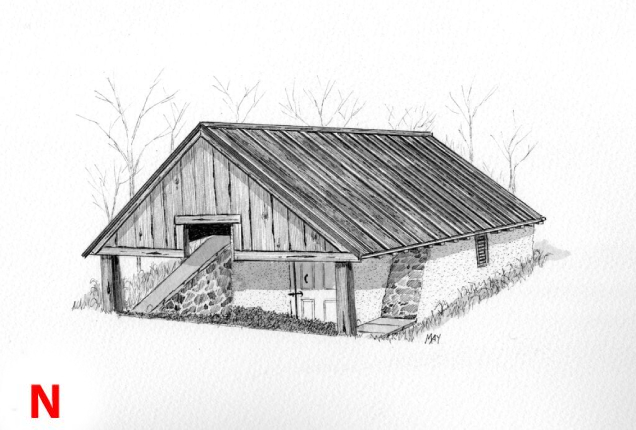 A shed with a water system